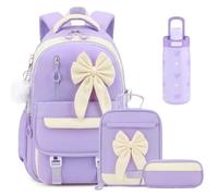 DIGOBAY Bows Backpack, Purple, 17.71 H x 12.60 D x 8.26 W inches, Cute