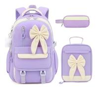 DIGOBAY Bows Backpack, Purple, 17.71 x 12.60 x 8.26 inches, Cute