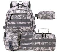 DIGOBAY Camo Backpack for Boys, Yellow Grey Camo, L, School
