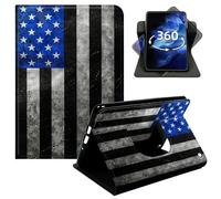 DIGTIALL 360° Rotating Case for Amazon Fire Fire HD 8 Tablet (8th/7th/6th Generation, 2018/2017/2016 Release), Smart PU Leather Stand Protective Cover with Auto Wake Sleep,an American Flag