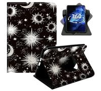 DIGTIALL 360° Rotating Case for Amazon Fire HD 8 & 8 Plus Tablet 12th Gen 2024/2022/2020 Release 8", Smart PU Leather Stand Protective Cover with Auto Wake Sleep,Black and White Sun, Moon, Stars