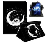DIGTIALL 360° Rotating Case for Amazon Kindle Scribe 10.2" (2022 Release / 2024), Smart PU Leather Protective Cover with Auto Wake Sleep,A White Moon Dragon