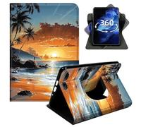 DIGTIALL 360° Rotating Case for iPad mini 1/2/3 7.9", Smart PU Leather Stand Protective Cover with Auto Wake Sleep,Beach Sunset