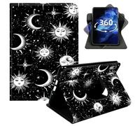 DIGTIALL 360° Rotating Case for iPad mini 1/2/3 7.9", Smart PU Leather Stand Protective Cover with Auto Wake Sleep,Suns and Moons with Faces