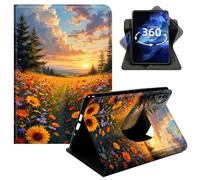 DIGTIALL 360° Rotating Case for iPad mini 5/Mini 4 7.9", Smart PU Leather Stand Protective Cover with Auto Wake Sleep,Flower Sea Sunset Scenery