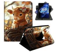 DIGTIALL 360° Rotating Case for iPad mini 5/Mini 4 7.9", Smart PU Leather Stand Protective Cover with Auto Wake Sleep,Autumn Flower Basket Calf