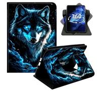DIGTIALL 360° Rotating Case for iPad mini 5/Mini 4 7.9", Smart PU Leather Stand Protective Cover with Auto Wake Sleep,Blue Eyes Wolf