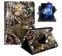 DIGTIALL 360° Rotating Case for iPad Pro 11" 2024/2025/2026,Smart PU Leather Stand Protective Cover with Auto Wake Sleep,Camouflage Deer