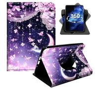 DIGTIALL 360° Rotating Case for iPad Pro 13" M4 2024/2025/2026,Smart PU Leather Stand Protective Cover with Auto Wake Sleep,Pink Blossoms Cherry