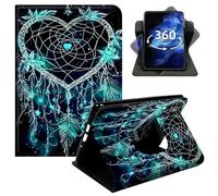 DIGTIALL 360° Rotating Case for iPad Pro 13" M4 2024/2025/2026,Smart PU Leather Stand Protective Cover with Auto Wake Sleep,Heart Shaped Dream Catcher