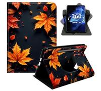 DIGTIALL 360° Rotating Case for Samsung Galaxy Tab A7 Lite 8.7" 2021 Model SM-T220/T225/T227, Lightweight PU Leather Swivel Stand Protective Cover, Full Access to Ports,Autumn Maple Leaf