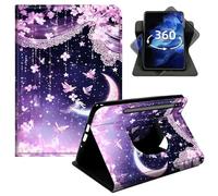 DIGTIALL 360° Rotating Case for Samsung Galaxy Tab A9 Plus 2023/2024/2026/A11 Plus 11", Smart PU Leather Stand Protective Cover with Auto Wake Sleep,Pink Blossoms Cherry