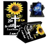 DIGTIALL 360° Rotating Case for Samsung Galaxy Tab A9 Plus 2023/2024/2026/A11 Plus 11", Smart PU Leather Stand Protective Cover with Auto Wake Sleep,Bible Verse Sunflower