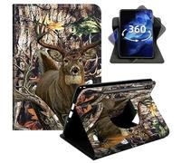 DIGTIALL 360°Rotating Case for Samsung Galaxy Tab S11 2025 11" SM-X730/X736/X736B, Smart Lightweight PU Leather Swivel Stand Protective Cover with Auto Wake Sleep,Camouflage Deer