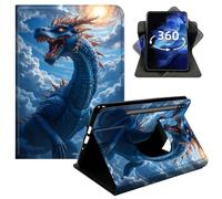 DIGTIALL 360°Rotating Case for Samsung Galaxy Tab S11 2025 11" SM-X730/X736/X736B, Smart Lightweight PU Leather Swivel Stand Protective Cover with Auto Wake Sleep,Cloud Blue Dragon