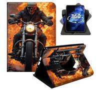DIGTIALL 360°Rotating Case for Samsung Galaxy Tab S8 Plus 2022/S7 FE 2021/S7 Plus 2020 12.4 Inch, Smart Lightweight PU Leather Swivel Stand Protective Cover with Auto Wake Sleep,Ghost Rider