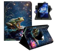DIGTIALL 360°Rotating Case for Samsung Galaxy Tab S9 Plus/S10 Plus/S9 FE Plus 12.4" SM-X810/X816B/X818U, Smart PU Leather Swivel Stand Protective Cover with Auto Wake Sleep,Starry Sky Frog Lotus