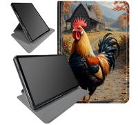 DIGTIALL 360° Rotating Stand Case for Samsung Galaxy Tab A9 Plus 10.9" Case 2023-2026/A11 Plus- Smart Protective Cover with Auto Wake/Sleep,Full-Body Kickstand Case,Autumn Farm Rooster