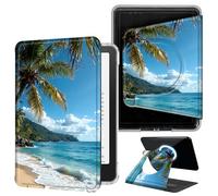 DIGTIALL Autumn Forest Boat Mouse Case for 6" Kindle 11th Gen 2022/2024, 360 Rotating Magnetic Detachable Cover with Hand Strap, Clear Back Auto Sleep/Wake Smart E-Reader Shell