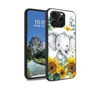 DIGTIALL Baby Elephant Sunflower Case for iPhone 14 Pro Max 6.7", Slim Soft TPU Silicone Protective Cover, Anti-Slip Grip & Shockproof Design for iPhone 14 Pro Max 6.7"
