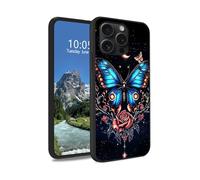 DIGTIALL Blue Butterfly Case for iPhone 15 Pro Max 6.7", Slim Soft TPU Silicone Protective Cover, Anti-Slip Grip & Shockproof Design for iPhone 15 Pro Max 6.7"