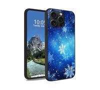 DIGTIALL Blue Snow Snowflakes Case for iPhone 14 Pro Max 6.7", Slim Soft TPU Silicone Protective Cover, Anti-Slip Grip & Shockproof Design for iPhone 14 Pro Max 6.7"