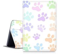 DIGTIALL Case for 6" All New Kindle 10th Generation 2019 Release, PU Leather Smart Cover with Multi-Angle Stand & Auto Wake/Sleep,Pastel Colored Paw Prints