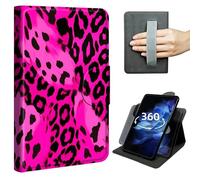 DIGTIALL Case for 6" All-New Kindle 11th Generation 2022/2024 Release, 360° Rotating Multi-Angle Stand Cover with Hand Strap,Auto Sleep/Wake,Pink Leopard Print