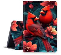 DIGTIALL Case for iPad Air 3 2019 & iPad Pro 10.5 Inch 2017,Ultra Slim PU Leather Smart Cover with Multi-Angle Viewing Stand,Auto Sleep/Wake Protective Folio Shell,Red Cardinal Birds