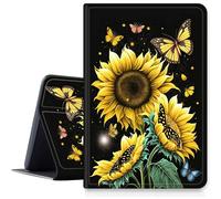 DIGTIALL Case for iPad Air 5th Generation Case 2022/iPad Air 4th Generation Case 2020 10.9 Inch,Slim PU Leather Fold Stand Protective Cover Case with Auto Sleep/Wake,Sunflower Butterfly