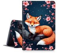 DIGTIALL Case for iPad Pro 11 Inch M4 2024-2026,Ultra Slim PU Leather Smart Cover with Multi-Angle Viewing Stand,Auto Sleep/Wake Protective Folio Shell,Fox Cherry Blossoms