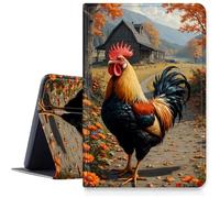DIGTIALL Case for iPad Pro 11 Inch M4 2024-2026,Ultra Slim PU Leather Smart Cover with Multi-Angle Viewing Stand,Auto Sleep/Wake Protective Folio Shell,Autumn Farm Rooster