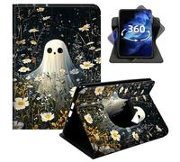 DIGTIALL Case for Kindle Basic 6" 11th Gen 2022 & 2024 Release Signature Edition, 360° Rotating Stand Cover with Auto Wake/Sleep, PU Leather Protective Shell,Cute Ghost