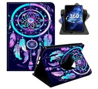DIGTIALL Case for Kindle Basic 6" 11th Gen 2022 & 2024 Release Signature Edition, 360° Rotating Stand Cover with Auto Wake/Sleep, PU Leather Protective Shell,Rainbow Dream Catcher