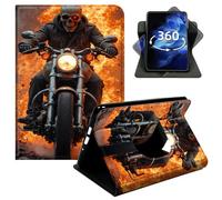 DIGTIALL Case for Kindle Basic 6" 11th Gen 2022 & 2024 Release Signature Edition, 360° Rotating Stand Cover with Auto Wake/Sleep, PU Leather Protective Shell,Ghost Rider