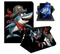 DIGTIALL Case for Kindle Paperwhite 4 10th Gen 6" 2018 Signature Edition, 360° Rotating Stand Cover with Auto Wake/Sleep, PU Leather Protective Shell,Pirate Shark