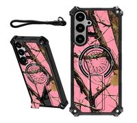 DIGTIALL Case for Samsung Galaxy A16 5G/4G 6.7" with Wrist Strap & Hidden Stand Kickstand Women Men Dual Layer Heavy Duty Shockproof Protective Cover for Samsung A16 5G,Pink Dead Wood Tree