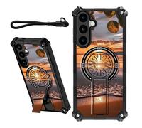 DIGTIALL Case for Samsung Galaxy A56 5G 6.7" with Wrist Strap & Hidden Stand Kickstand Women Men Dual Layer Heavy Duty Shockproof Protective Cover for Samsung A56 5G,Sunset Beach The Sunset