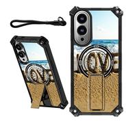 DIGTIALL Case for Samsung Galaxy S25 Edeg 6.7" with Wrist Strap & Hidden Stand Kickstand Women Men Dual Layer Heavy Duty Shockproof Protective Cover for Samsung S25 Edeg,Word Love On The Beach