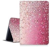 DIGTIALL Case for Samsung Galaxy Tab A 10.1 2019 Model SM-T510 / T515 / T517 Tablet,PU Leather Fold Stand Protective Cover with Auto Sleep/Wake for Samsung Tab A 8.0 2019,Pink Glitter