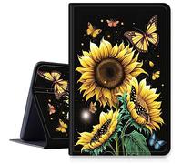 DIGTIALL Case for Samsung Galaxy Tab A 10.1 2019 Model SM-T510 / T515 / T517 Tablet,PU Leather Fold Stand Protective Cover with Auto Sleep/Wake for Samsung Tab A 8.0 2019,Sunflower Butterfly
