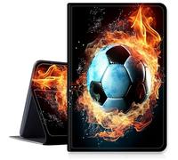 DIGTIALL Case for Samsung Galaxy Tab A 10.1 2019 Model SM-T510 / T515 / T517 Tablet,PU Leather Fold Stand Protective Cover with Auto Sleep/Wake for Samsung Tab A 8.0 2019,Fire Football