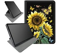 DIGTIALL Case for Samsung Galaxy Tab A7 Case 10.4 Inch 2020/2022 SM-T500/T505/T507/T503/T509,360 Degree Rotating Swivel Stand Protective Cover for Samsung Galaxy Tab A7 10.4",Sunflower Butterfly