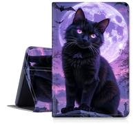 DIGTIALL Case for Samsung Galaxy Tab S6 Lite 10.4 inch 2022/2020 /2024,Slim PU Leather Smart Cover with Multi-Angle Viewing Stand,Auto Sleep/Wake Protective Folio Shell,Dark Wind Halloween Black Cat