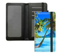 DIGTIALL Checkbook Cover for Men Women,PU Leather Check Book Holder Wallet with RFID Blocking Function and Elastic Strap, Palm