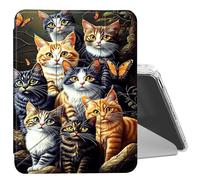 DIGTIALL Clear Case for iPad 10.2 Case 2021 2020 2019/iPad Air 10.5/iPad Pro 10.5 with Pencil Holder Folding Y Shape Stand Designed Cover,Auto Wake/Sleep,Colors Cats