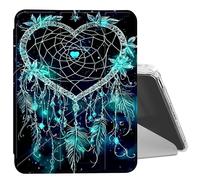 DIGTIALL Clear Case for iPad 10.2 Case 2021 2020 2019/iPad Air 10.5/iPad Pro 10.5 with Pencil Holder Folding Y Shape Stand Designed Cover,Auto Wake/Sleep,Heart Shaped Dream Catcher