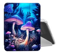 DIGTIALL Clear Case for iPad mini 7 A17 Pro 2024/ iPad mini 6 2021 8.3 Inch with Pencil Holder Folding Y Shape Stand Designed Cover,Auto Wake/Sleep,Colorful Mushrooms