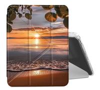DIGTIALL Clear Case for iPad mini 7 A17 Pro 2024/ iPad mini 6 2021 8.3 Inch with Pencil Holder Folding Y Shape Stand Designed Cover,Auto Wake/Sleep,Sunset Beach The Sunset
