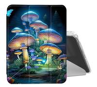 DIGTIALL Clear Case for iPad mini 7 A17 Pro 2024/ iPad mini 6 2021 8.3 Inch with Pencil Holder Folding Y Shape Stand Designed Cover,Auto Wake/Sleep,Mushrooms Butterfly